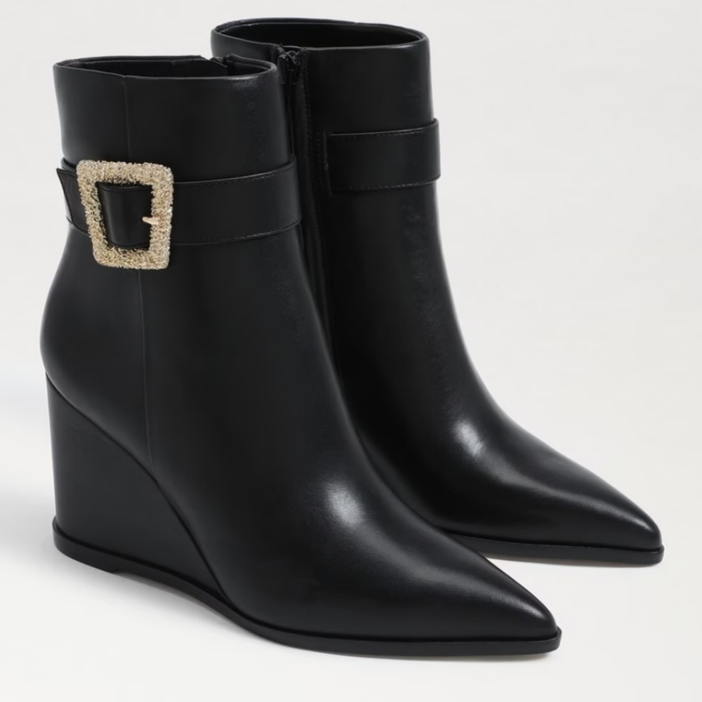 Sam Edelman Weslie Buckle Wedge Bootie Size 8M